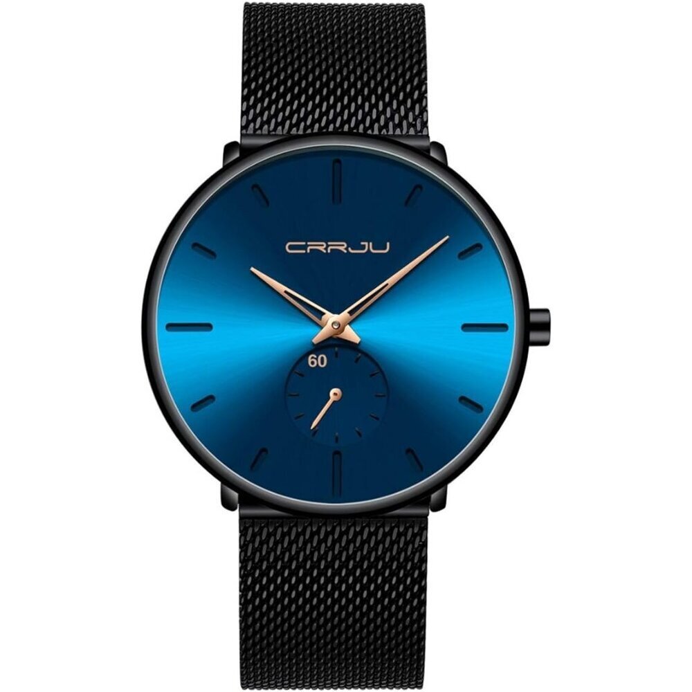 Men's GOLD black Ultra-Thin Minimal Waterproof Stainless Steel Mesh Band Watch